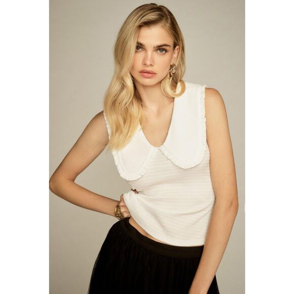 Maeve Ruffled Round-Collar Gingham Tank - New XL - Picture 1 of 4